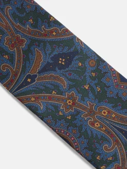 Corbata estampado acanto verde