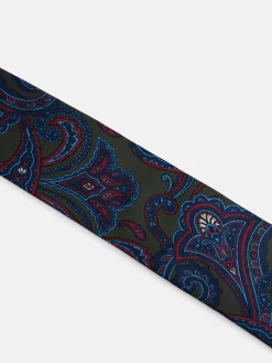 Corbata estampado cachemir verde