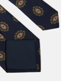 Corbata medallon azul marino