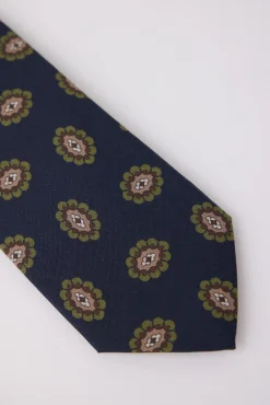Corbata medallon azul marino