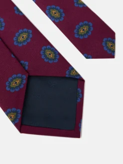 Corbata medallon burdeos