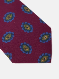 Corbata medallon burdeos