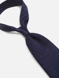 Corbata micropunto marino blanco