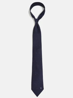 Corbata micropunto marino blanco