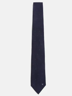Corbata micropunto marino blanco