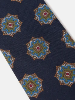 Corbata motivo ankara azul marino