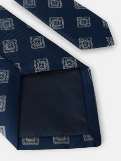 Corbata motivo azulejo azul marino