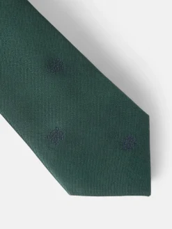Corbata motivo geometrico raquetas verde