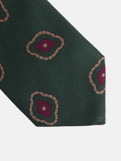Corbata motivo irregular geometrico verde
