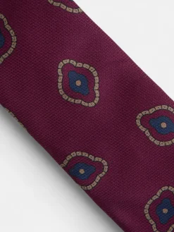 Corbata motivo irregular geometrico burdeos