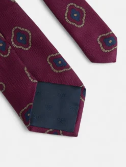 Corbata motivo irregular geometrico burdeos