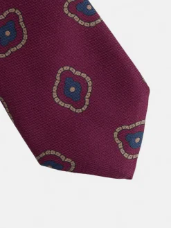 Corbata motivo irregular geometrico burdeos