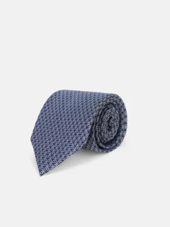 Corbata motivo multiraquetas azul marino