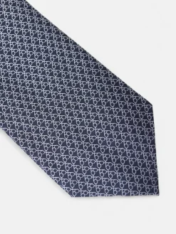 Corbata motivo multiraquetas azul marino