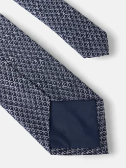 Corbata motivo multiraquetas azul marino