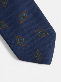 Corbata motivo rombo azul marino