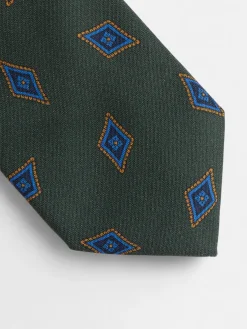 Corbata motivo rombo verde