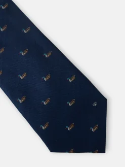 Corbata motivos duck raqueta azul marino