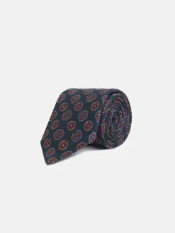 Corbata motivos ingleses azul marino
