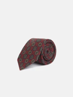Corbata motivos ingleses burdeos
