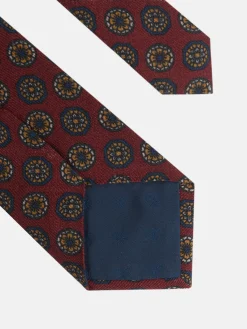 Corbata motivos ingleses burdeos