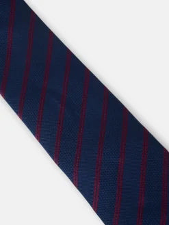Corbata raya doble raqueta burdeos