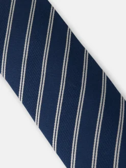 Corbata raya doble raqueta azul marino