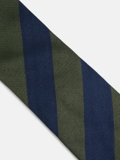 Corbata rayas marino verde