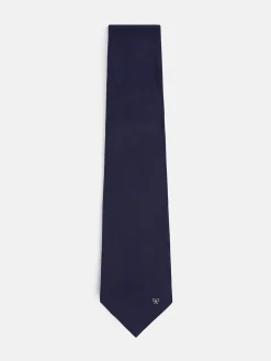 Corbata silbon lisa azul marino