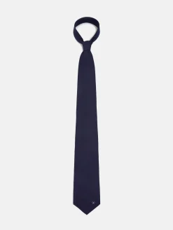 Corbata silbon lisa azul marino