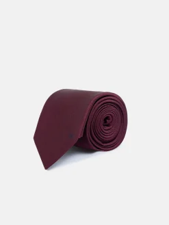 Corbata silbon lunares burdeos
