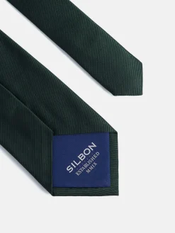 Corbata silbon lunares verde