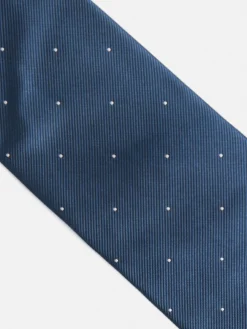Corbata silbon mini puntos azul marino
