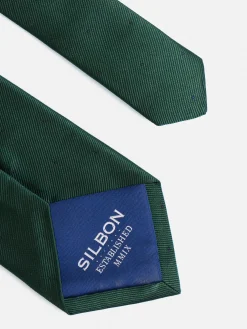Corbata silbon mini puntos verde