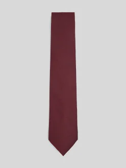 Corbata silbon mini puntos burdeos