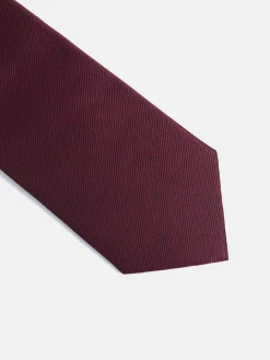Corbata silbon mini puntos burdeos