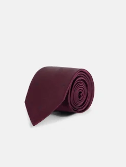 Corbata silbon motivos raquetas burdeos