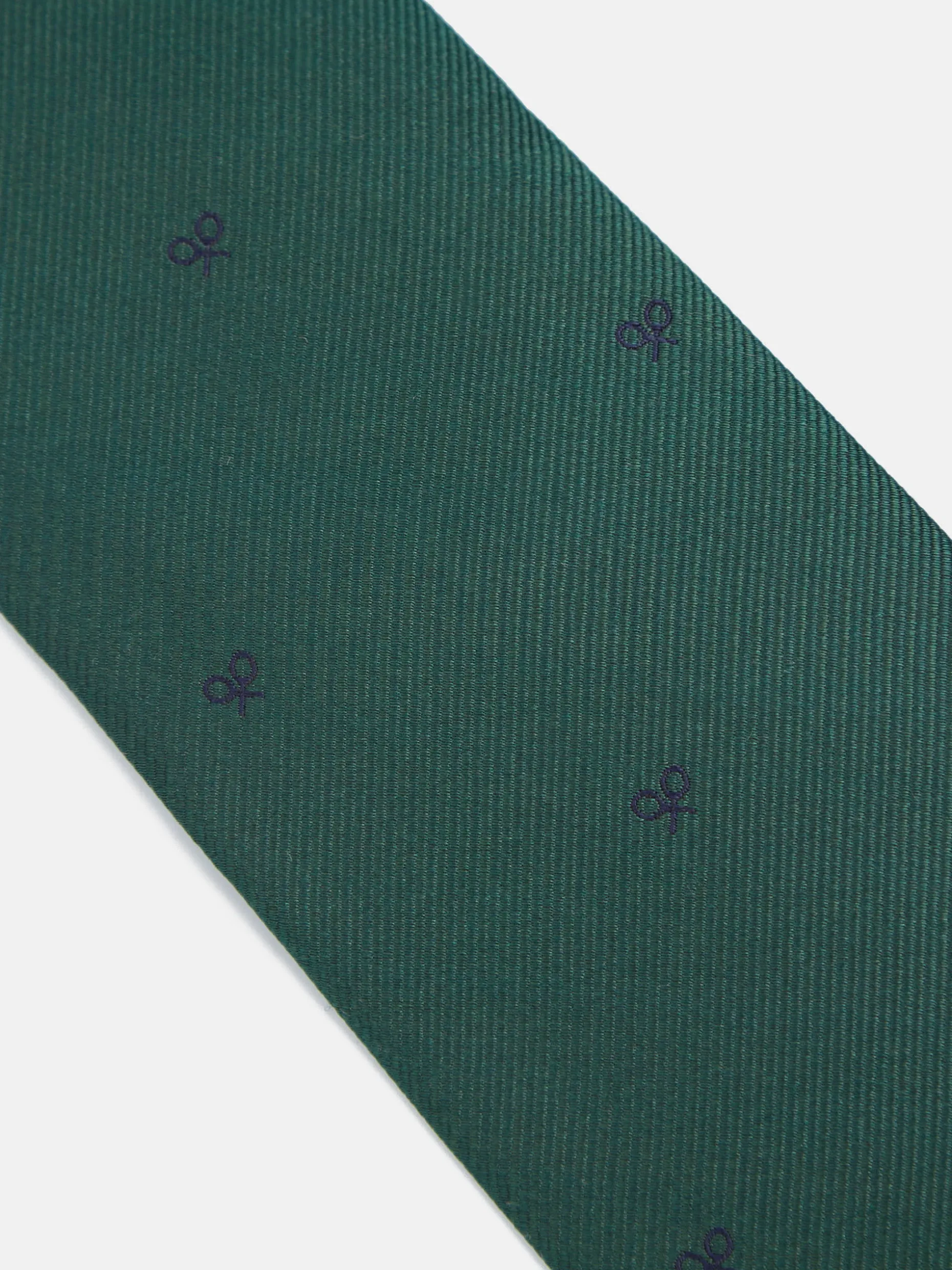Corbata silbon motivos raquetas verde