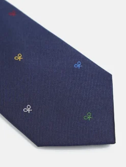 Corbata silbon motivos raquetas multicolor