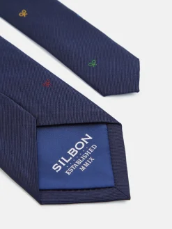Corbata silbon motivos raquetas multicolor