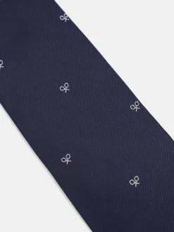 Corbata silbon motivos raquetas azul marino