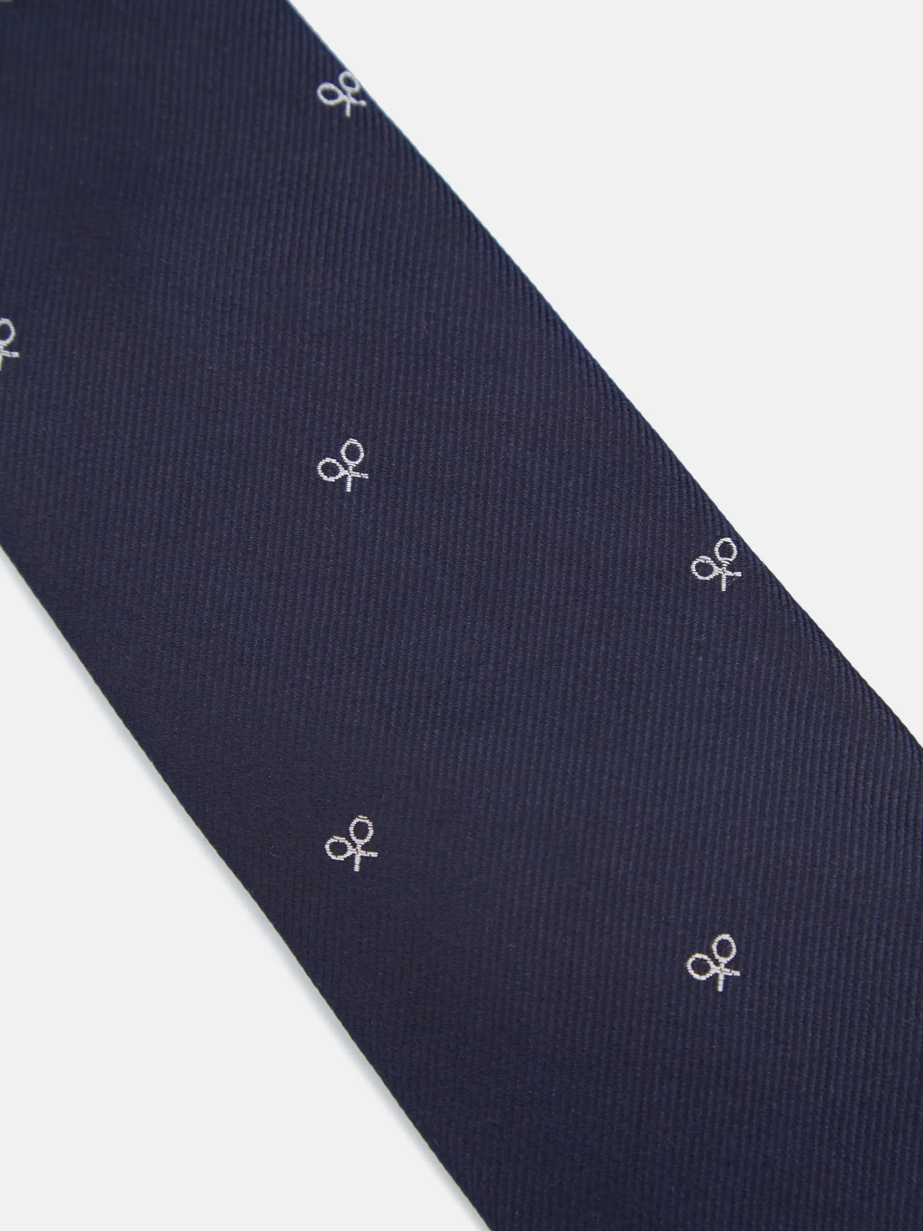 Corbata silbon motivos raquetas azul marino