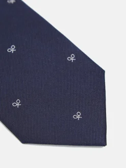 Corbata silbon motivos raquetas azul marino