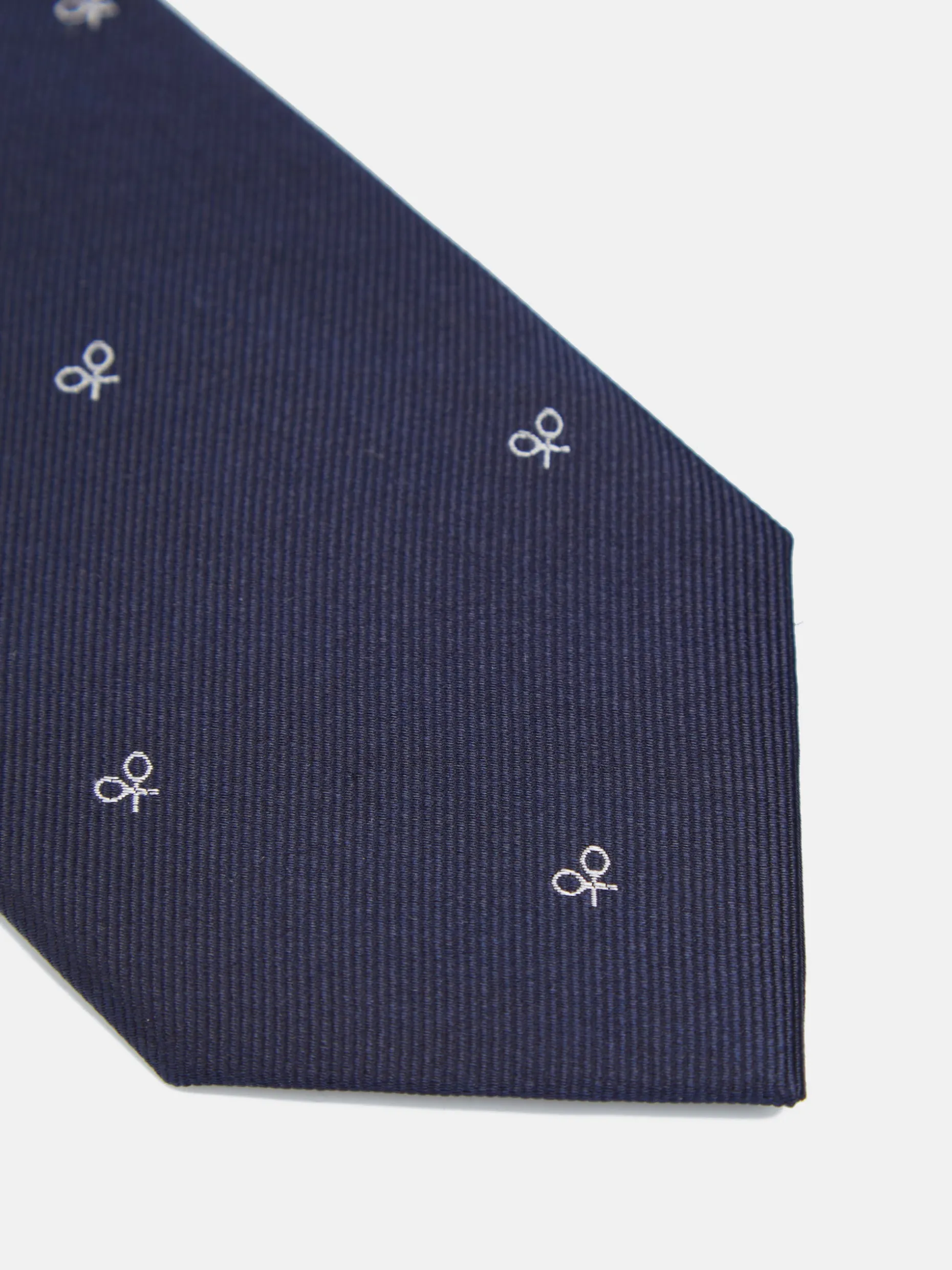 Corbata silbon motivos raquetas azul marino