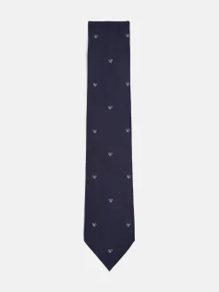 Corbata silbon motivos raquetas azul marino