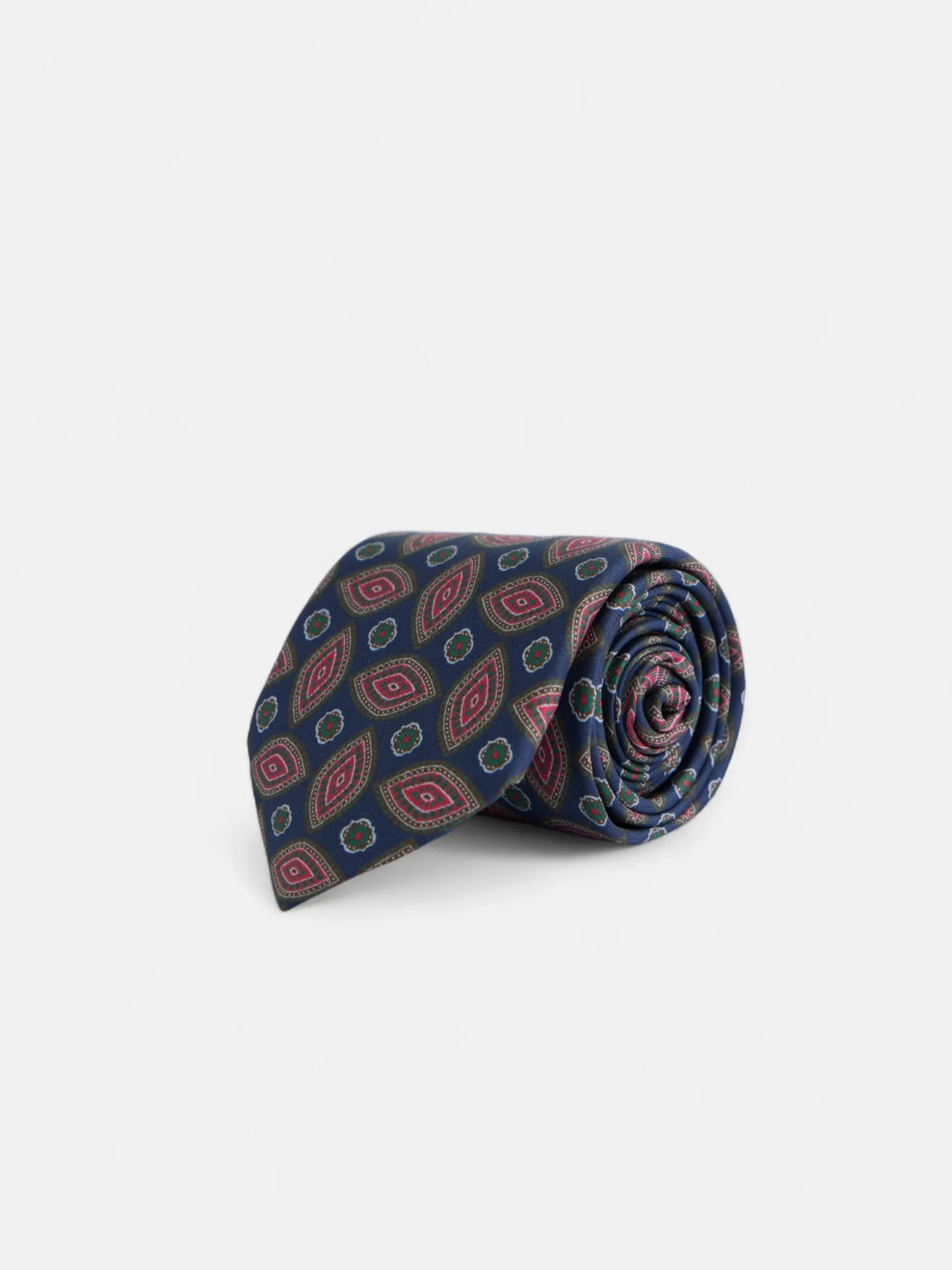 Corbata vintage motivo ovalado azul marino