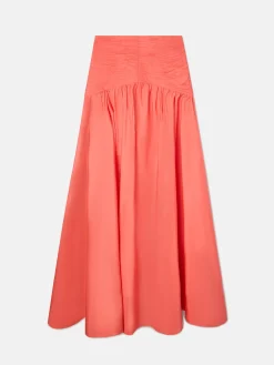 Falda CaprileXSilbon tafeta coral