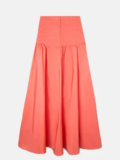 Falda CaprileXSilbon tafeta coral