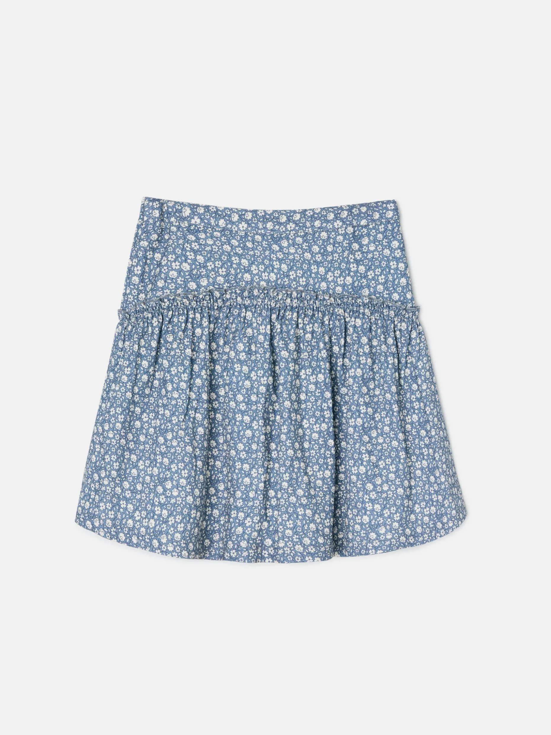 Falda girl estampado flores azul claro