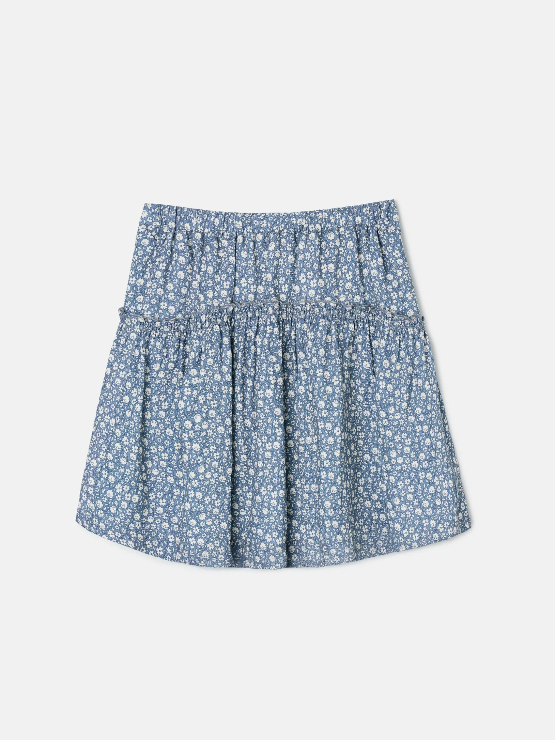 Falda girl estampado flores azul claro